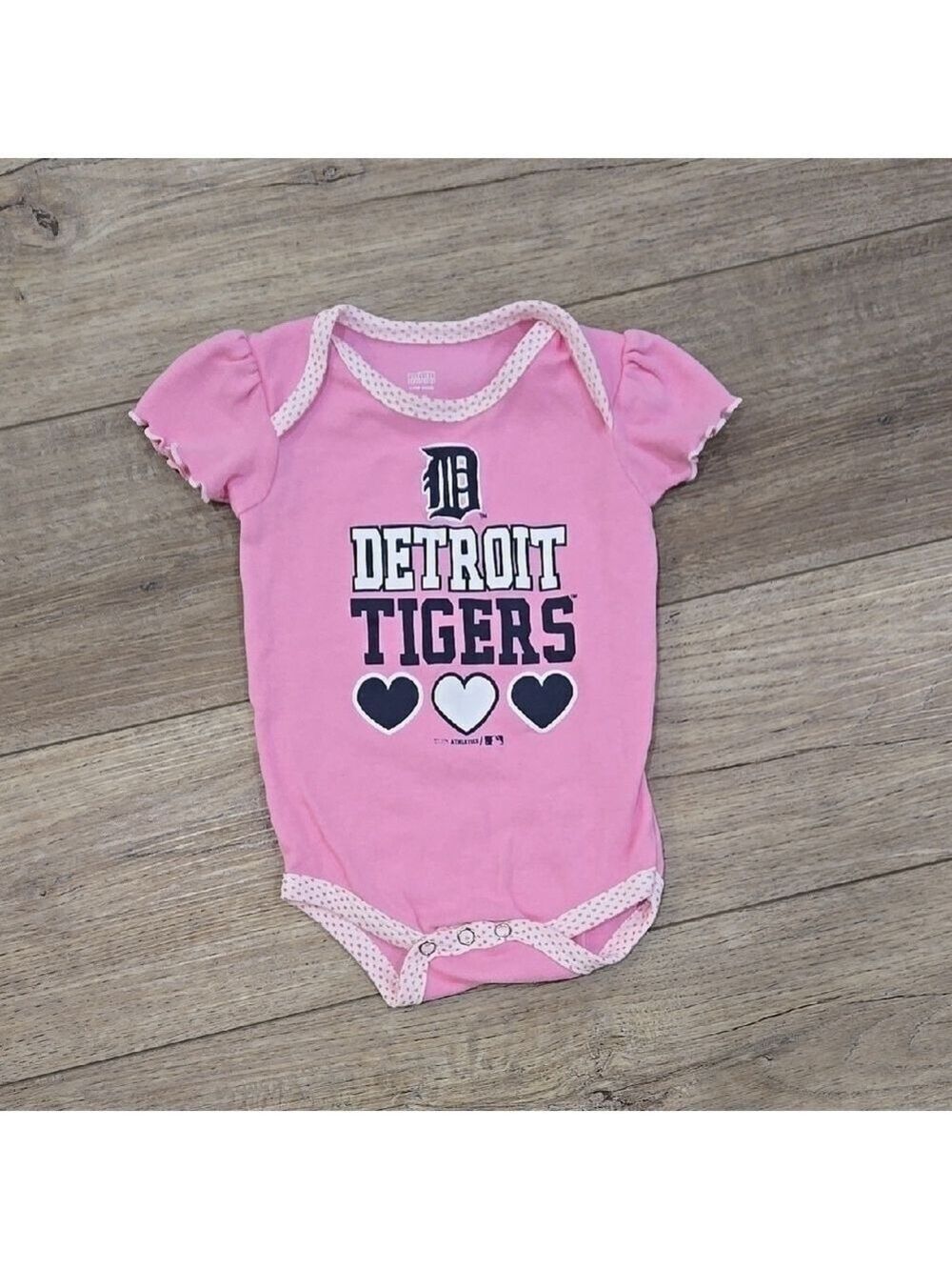 NWOT Detroit Tigers Pink Baby Onesie